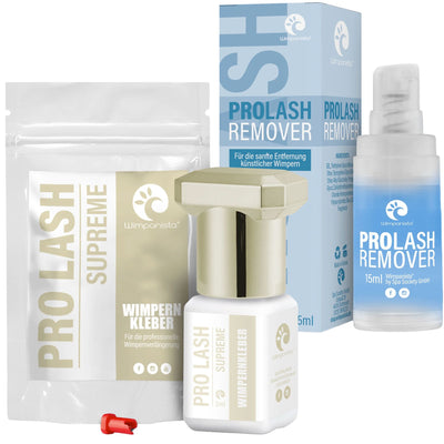 Wimpernkleber Pro Lash Supreme & Lash Remover Gel Extra Stark im Set