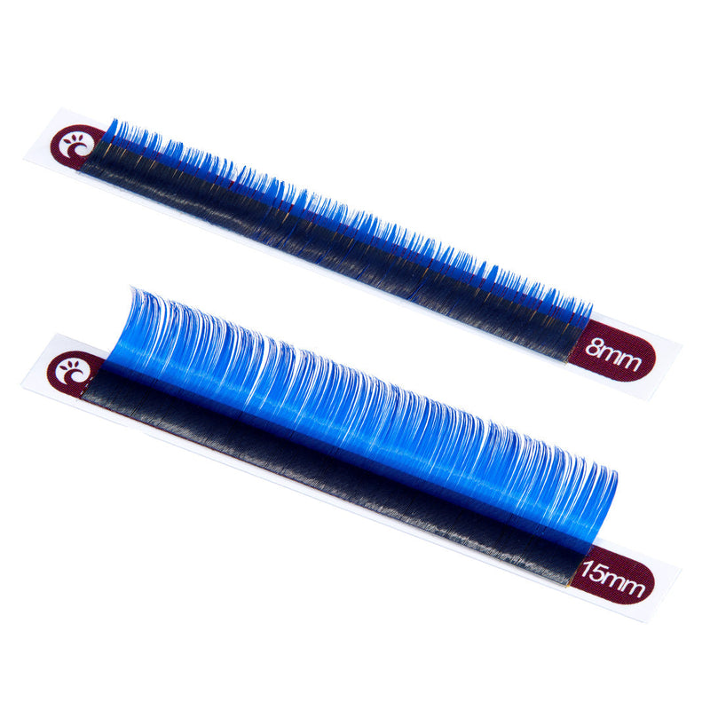 Farbige Wimpern D Curl 0.07 mm Mix 8-15 mm Blau