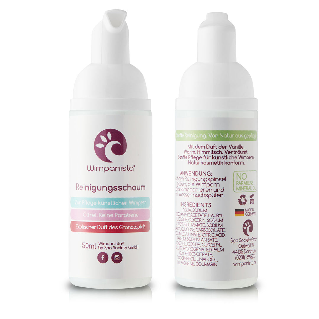 pflege für künstliche wimpern Wimpernshampoo. Granatapfelduft. Ölfrei. Nach der Wimpernverlängerung –  Wimpanista