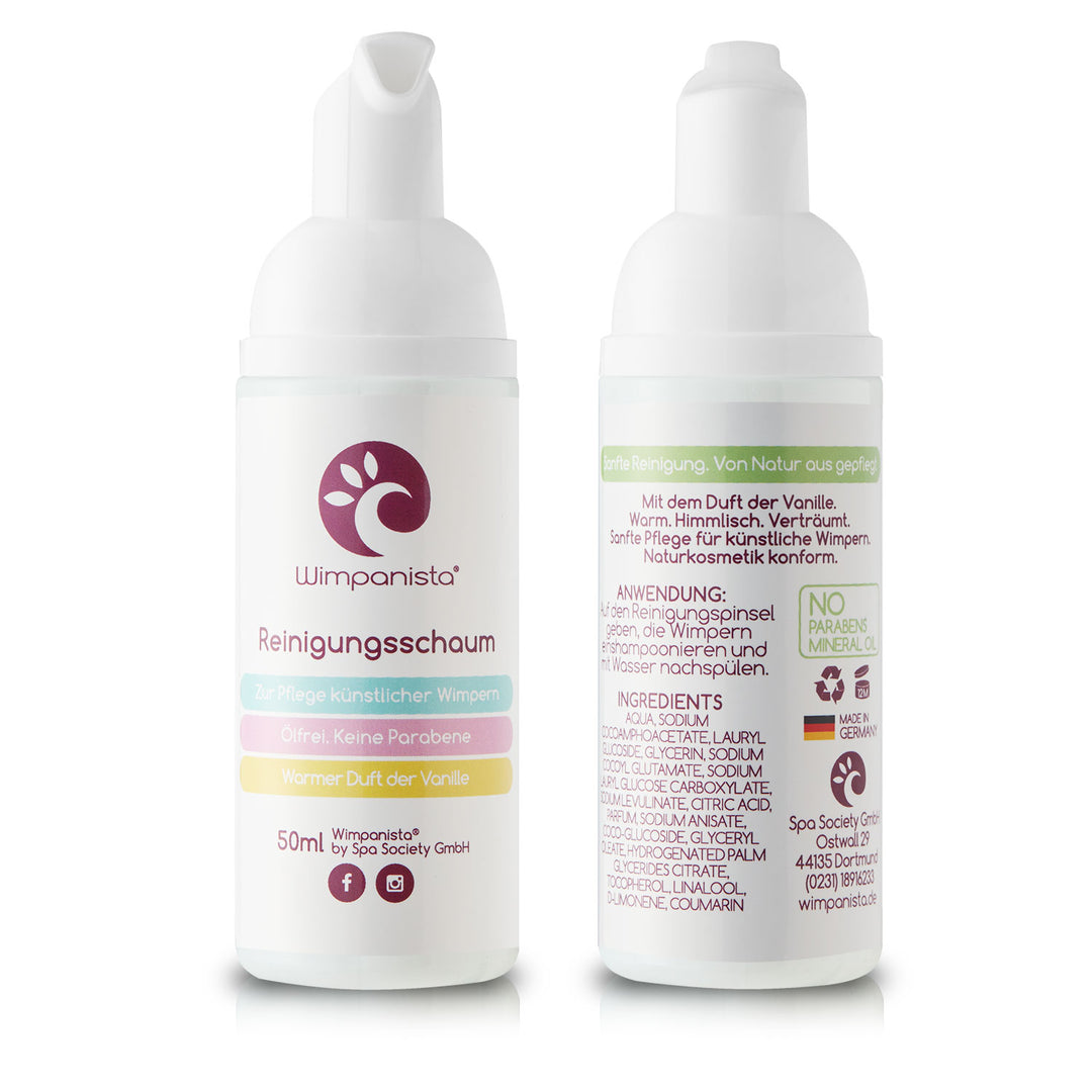 Wimpernverlängerungs-Reiniger Set – 60 Ml Shampoo, Bürste & Spülflasche, Ohne Parabene & Sulfate